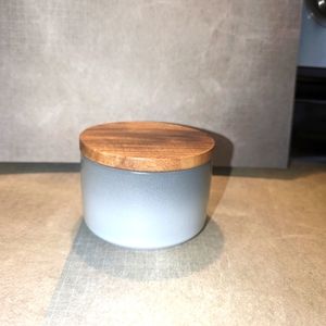 Rachel Ray Spice Bowl Ceramic Blue Wood Lid 6oz